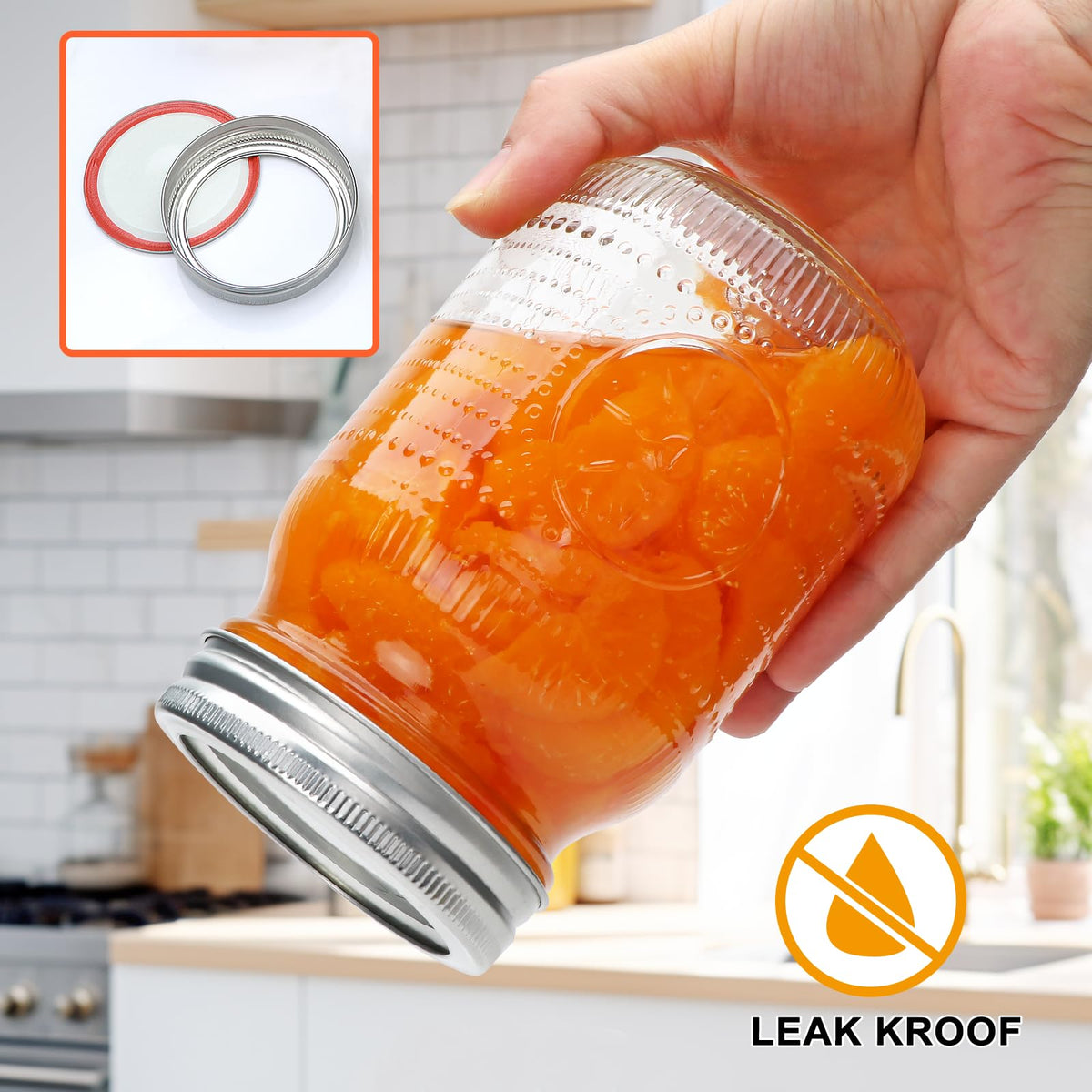 Encheng metal screw-on lids and bands ensure airtight freshness
