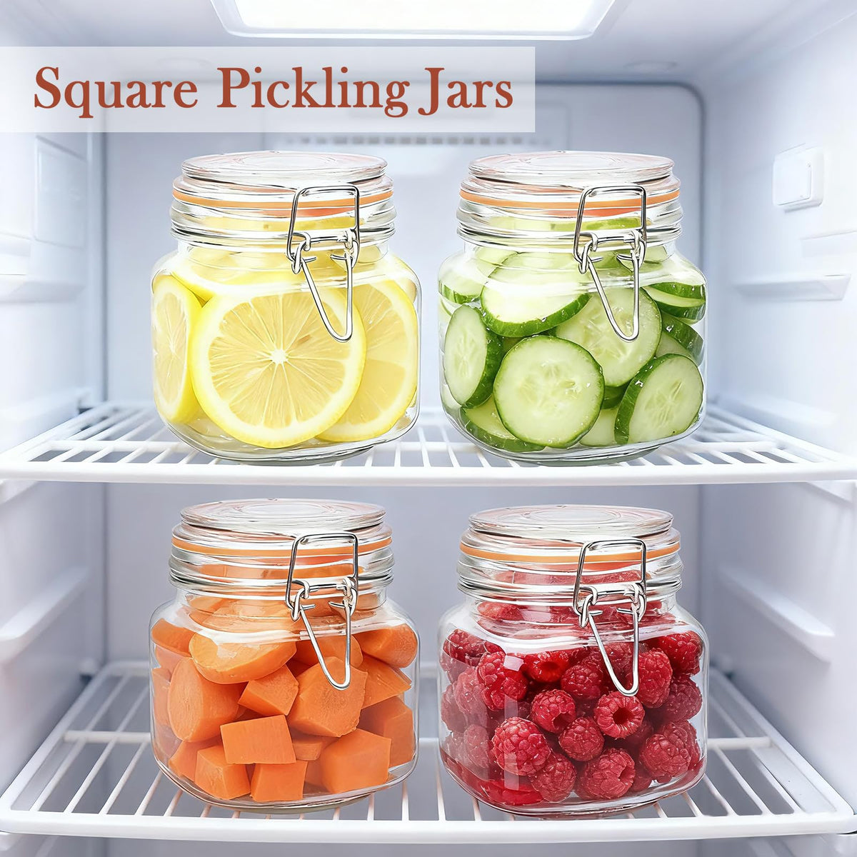 Encheng six-pack glass jars set for versatile kitchen storage.