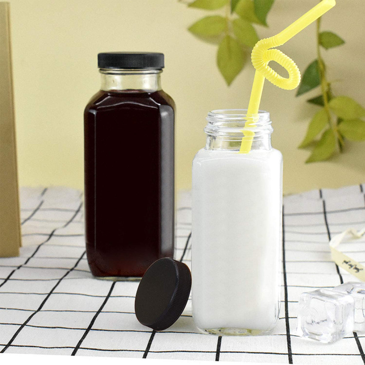 Encheng smoothie bottle 16oz glass, durable and reusable for smoothies.