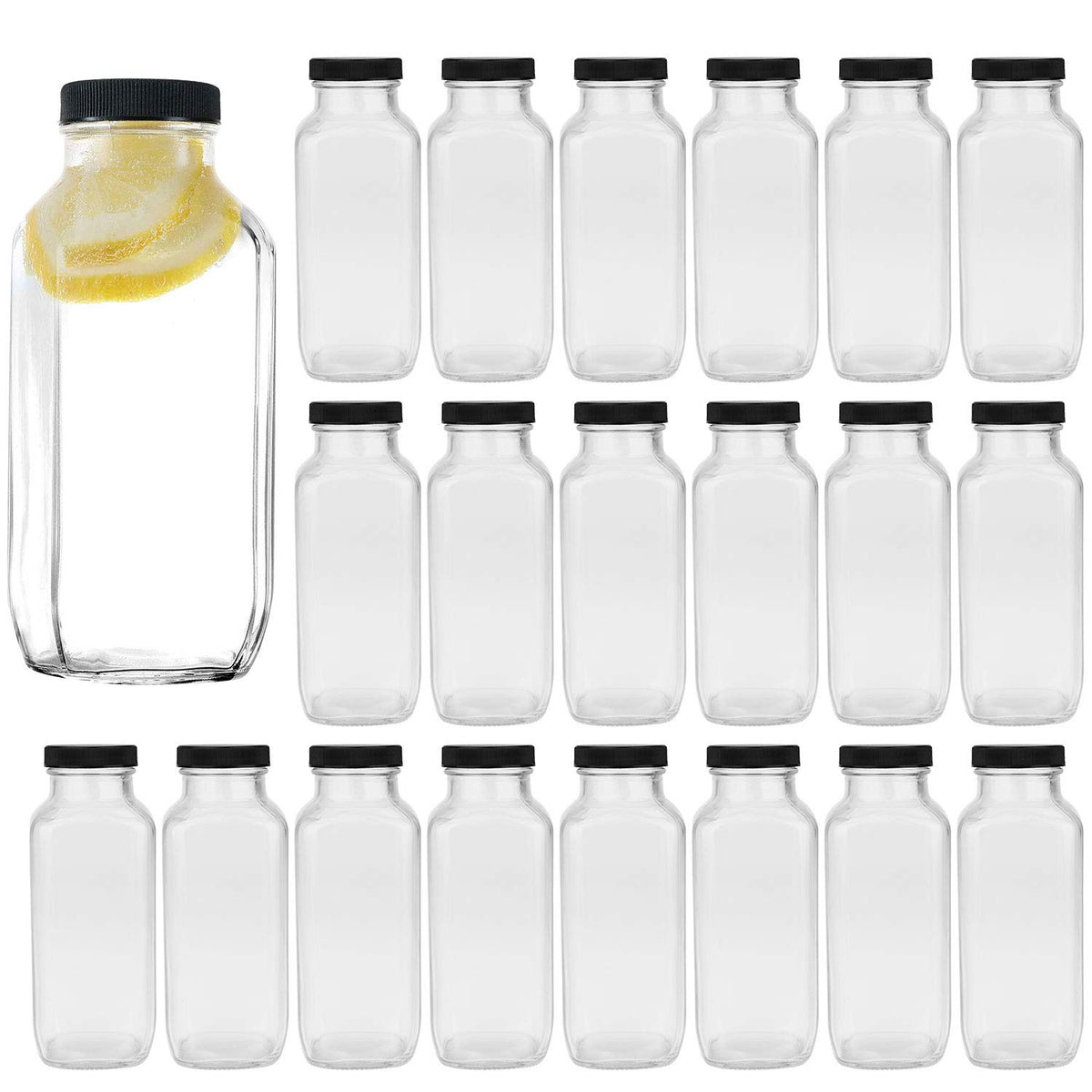 Encheng vintage square bottle 16oz with airtight lid for refreshing beverages.