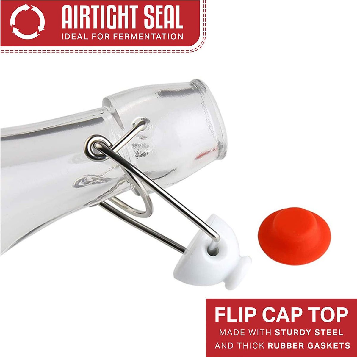 Encheng beer-bottle for home brewing with reliable lid and pour.