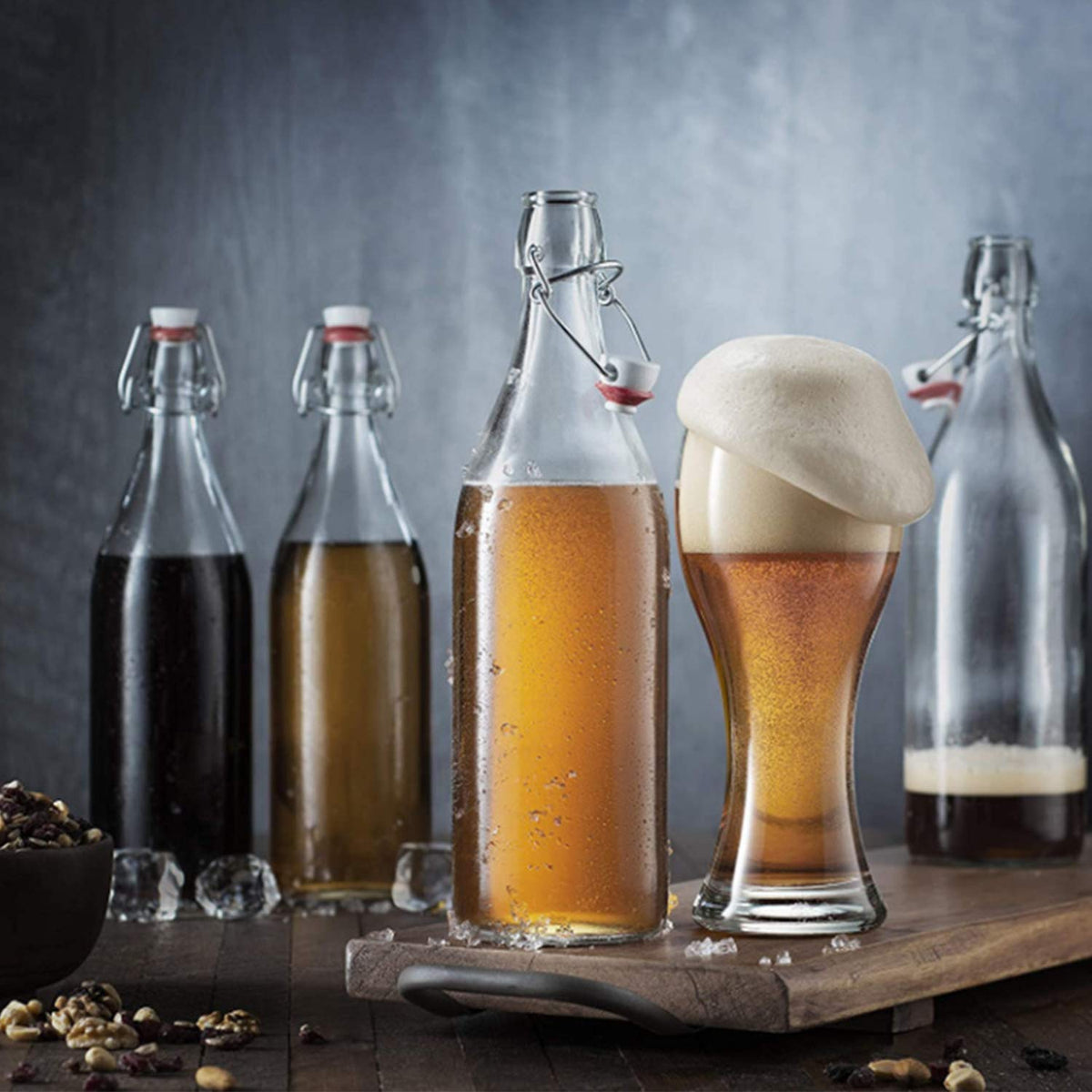 Encheng reusable glass storage bottle for versatile beverage storage.