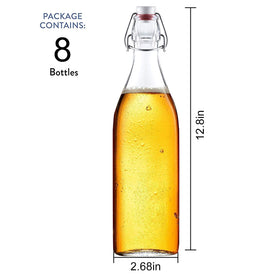 Encheng swing-top bottle with secure lid for carbonated drinks.