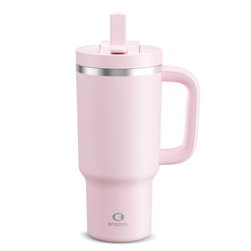 ENCOOL 32 oz tumbler with handle and straw for easy one-handed use on the go.