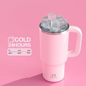 ENCOOL insulated tumbler maintains cold drinks up to 24 hours in warm environments.