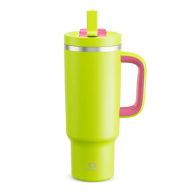 ENCOOL 40oz tumbler Cream Moon lid locks for spill-free travel