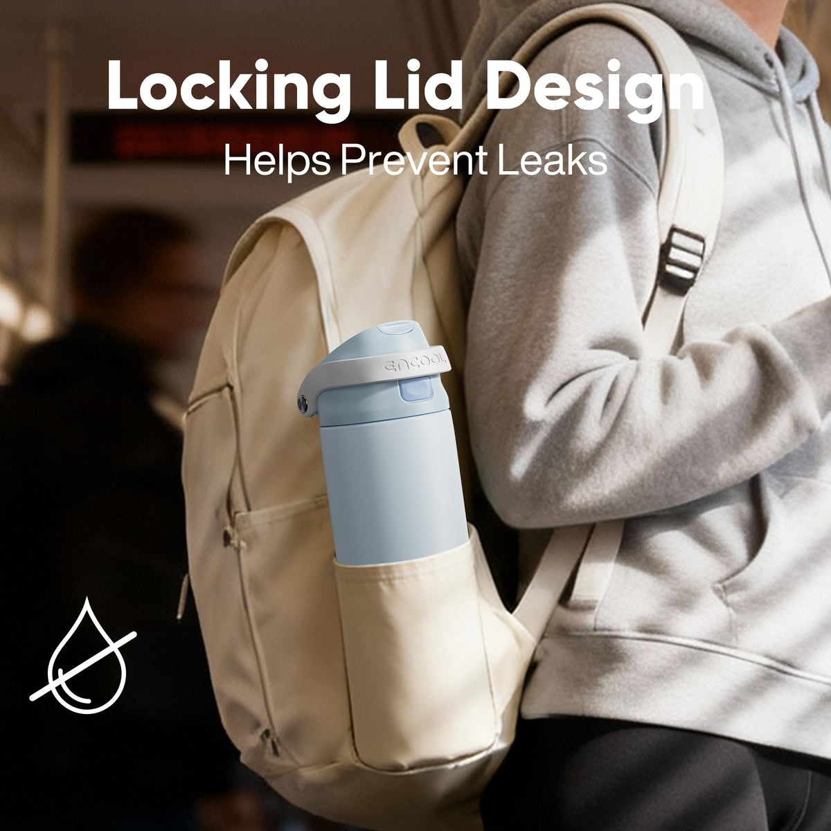 ENCOOL bottle with straw dual-sip design for flexible drinking.