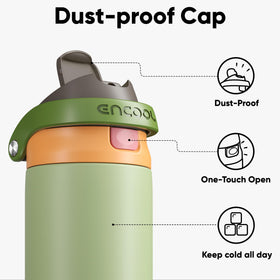 ENCOOL double-wall insulation bottle keeps beverages cold during long workdays.