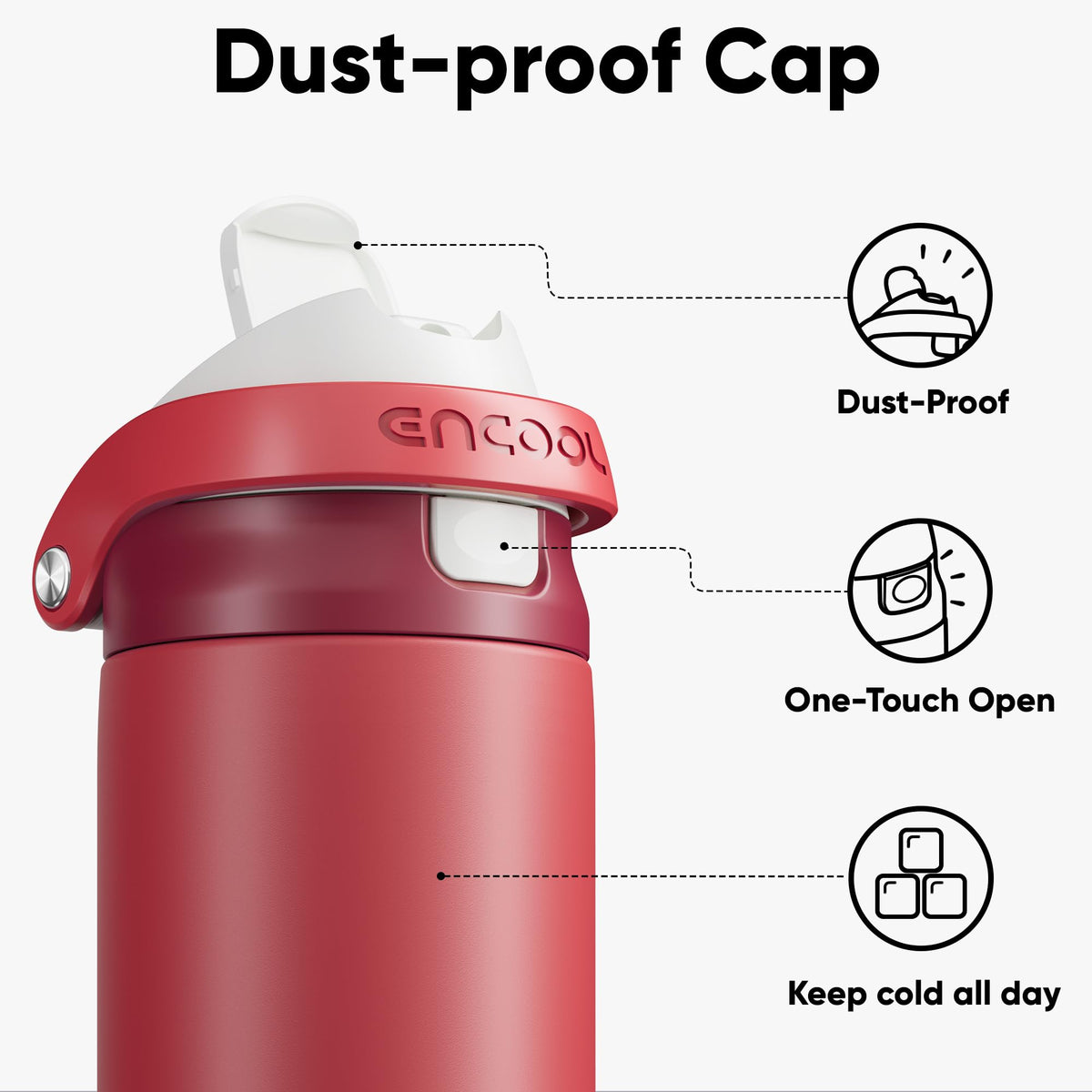 ENCOOL dual-sip straw bottle for convenient on-the-go sharing