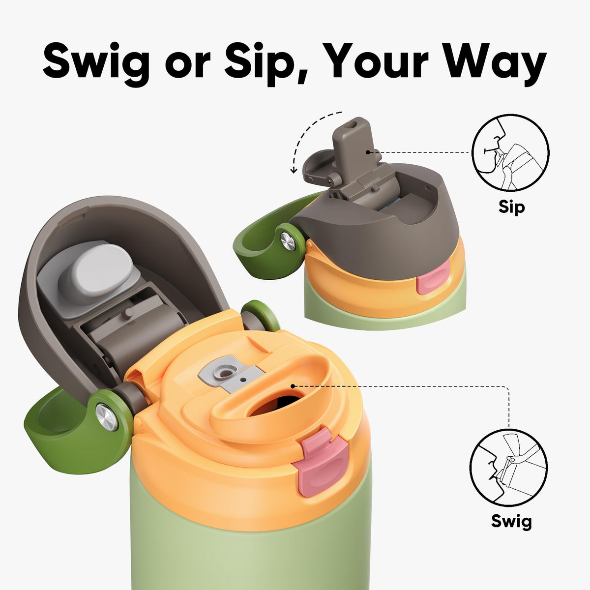ENCOOL ergonomic-grip bottle features a comfortable, secure hold.