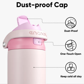 ENCOOL insulated bottle with cold beverage demonstrates double-wall cooling