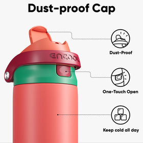 ENCOOL insulated stainless steel bottle maintains temperature.