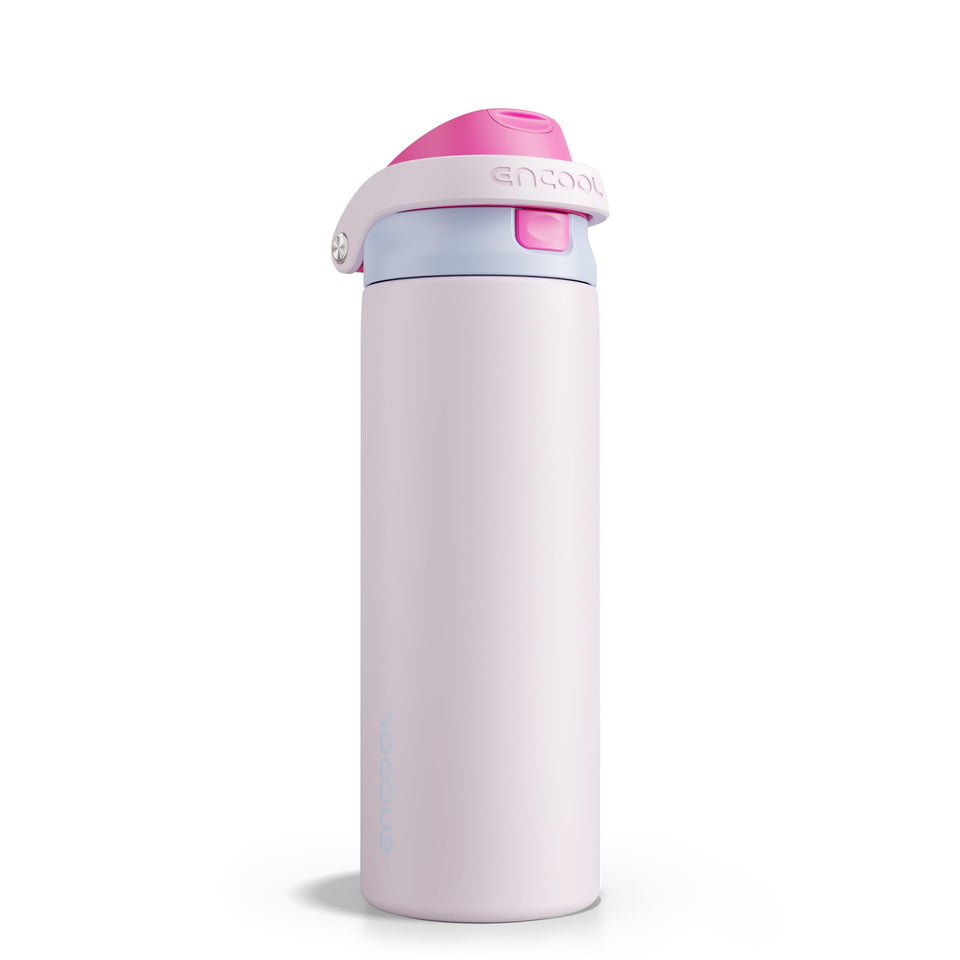 ENCOOL leakproof Lilac 24oz bottle demonstrates reliable spill protection for daily use.