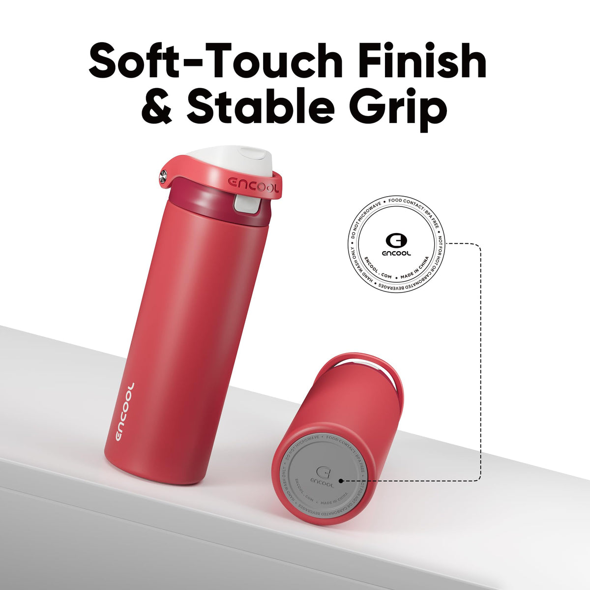 ENCOOL double-wall insulation preserves cold beverages through long days