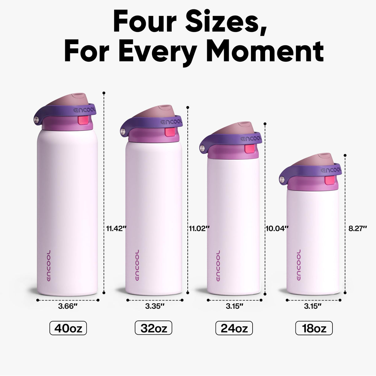 ENCOOL reusable water bottle supports daily hydration with eco-friendly design.