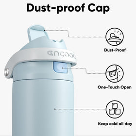 ENCOOL double-wall insulated bottle shows temperature retention for all-day hydration