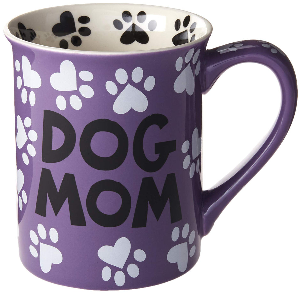 Enesco Dog Mom mug front view in vibrant stoneware for daily coffee