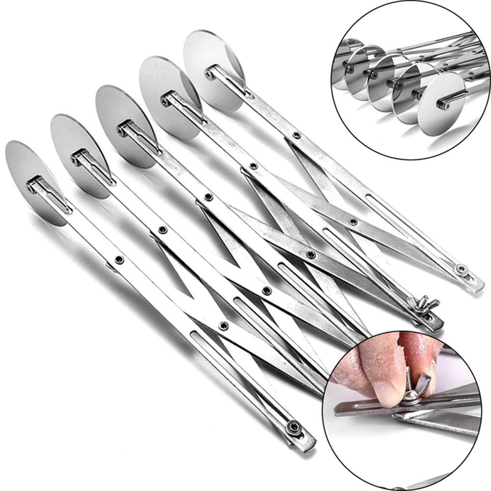 ENINFUT 5-Wheel pizza slicer in action delivering uniform slices.