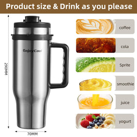 EnjoyCool travel-friendly insulated cup ideal for gym, work, or outdoor use.