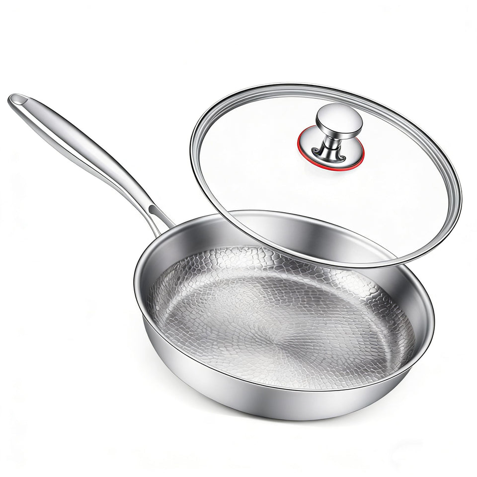 Enjoyicy titanium pan with hammered surface for easy food release