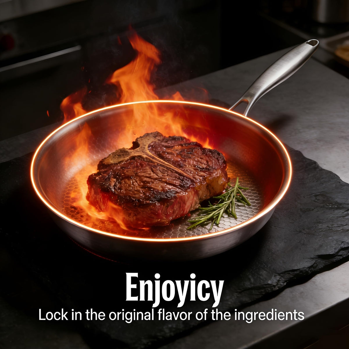 Pan works on all cooktops for versatile setup