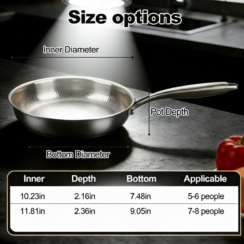 Hammered surface of Enjoyicy pan supports natural non stick release