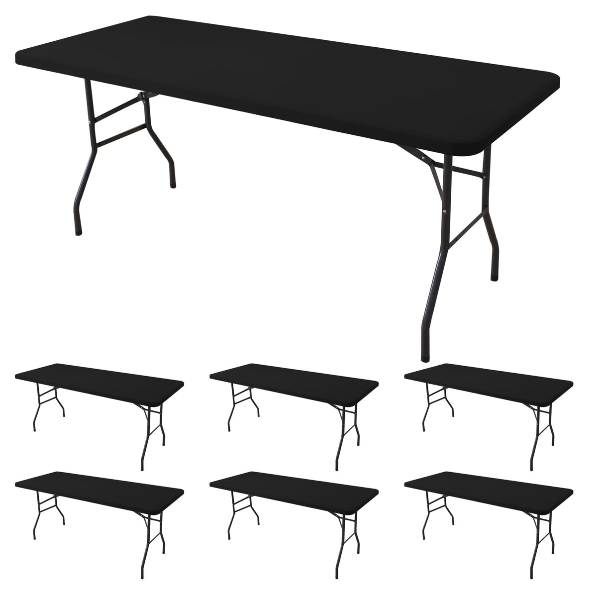 Enjoyidea fitted tablecloth for 6 ft tables offers a snug, wrinkle-free fit.