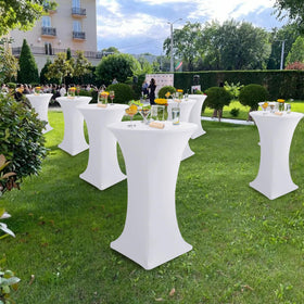 Enjoyidea stain-resistant white cover maintains a crisp appearance across events.