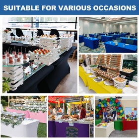 Enjoyidea spandex table cloth quick, one-person installation.