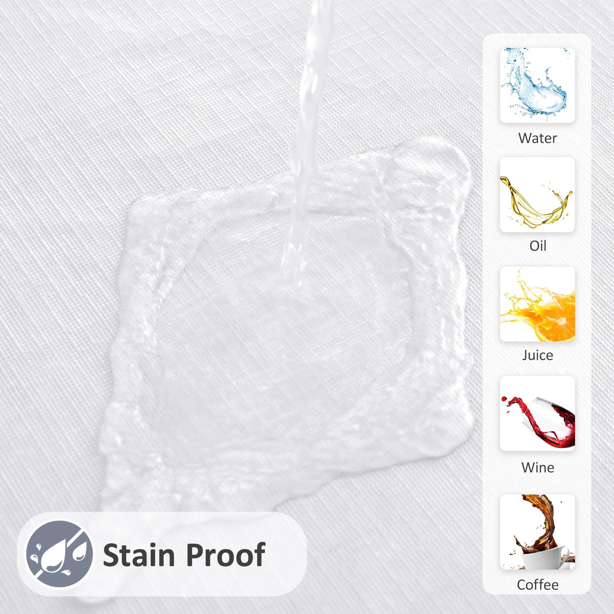 Easy-clean vinyl surface shown with a damp cloth for quick stain removal.