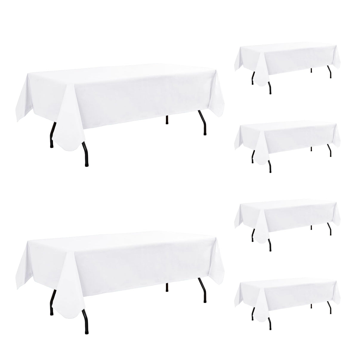 Enjoyidea vinyl tablecloth with flannel backing in white for durable, spill-resistant dining.