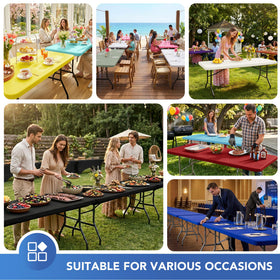 Enjoyidea wedding banquet tablecloth creates a clean, professional look for events.