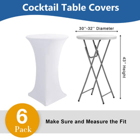 Enjoyidea white spandex tablecloth for weddings and banquet settings.