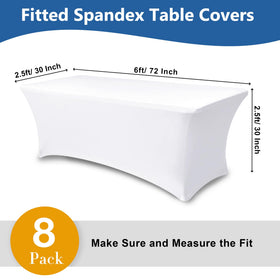 Enjoyidea white tablecloth at a banquet display for a polished dining setup.