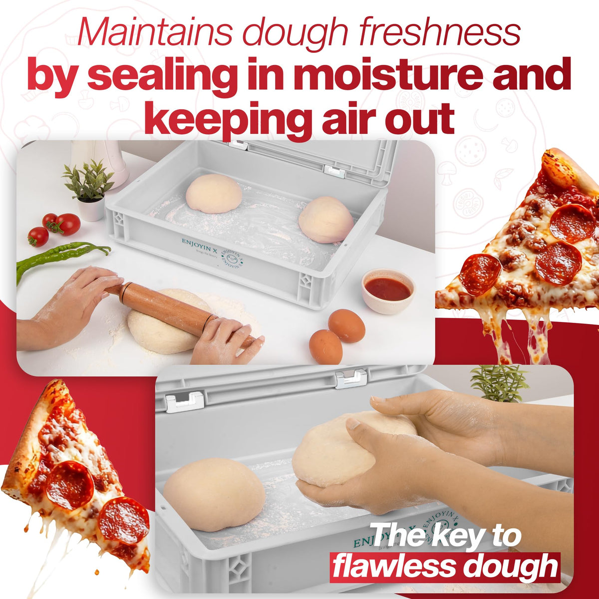 ENJOYINX durable dough tray withstands daily use for multiple bakes