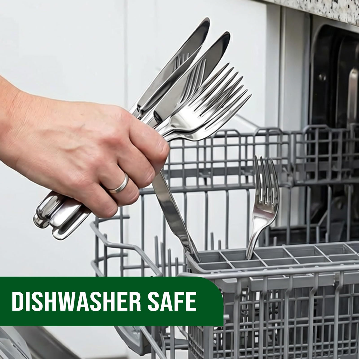 ENLOY dishwasher-safe flatware simplifies cleanup after meals.