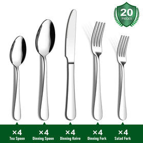 ENLOY mirror-polished spoons catch light for everyday dining appeal.