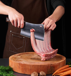 ENOKING cleaver with ergonomic wood handle for comfortable, secure grip.