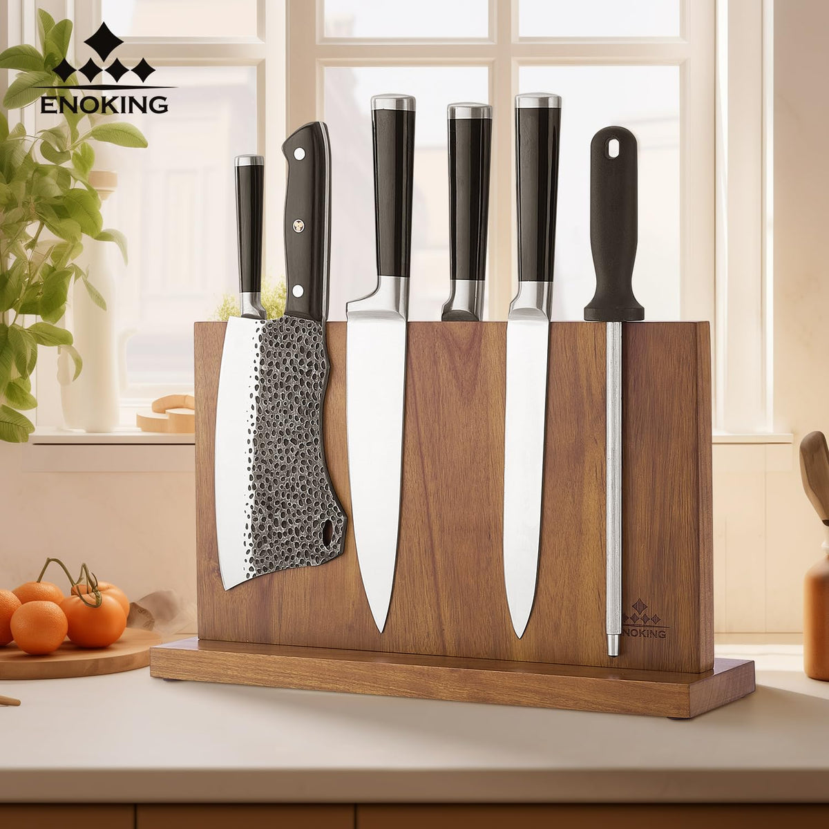 ENOKING countertop knife holder improves kitchen organization and flow
