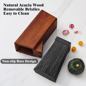 ENOKING acacia wood close-up highlights natural grain and premium finish.