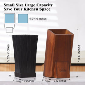 ENOKING knife block with non-slip base stays steady during prep.