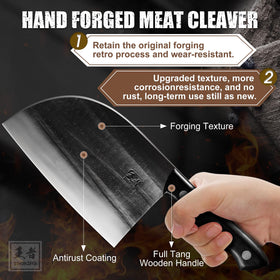 ENOKING knife handle with full tang design offers balanced control during chopping