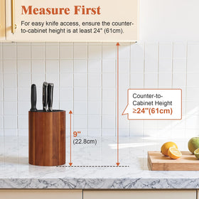 ENOKING knife block with parallel slots keeps blades separated and protected