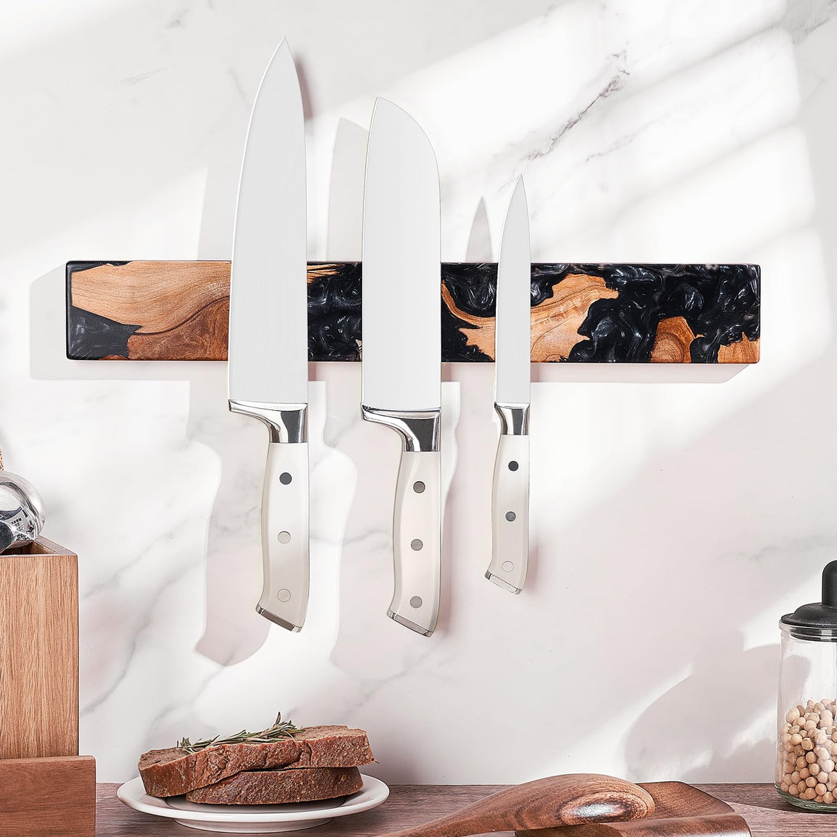ENOKING wall-mounted knife rack 16-inch design saves counter space