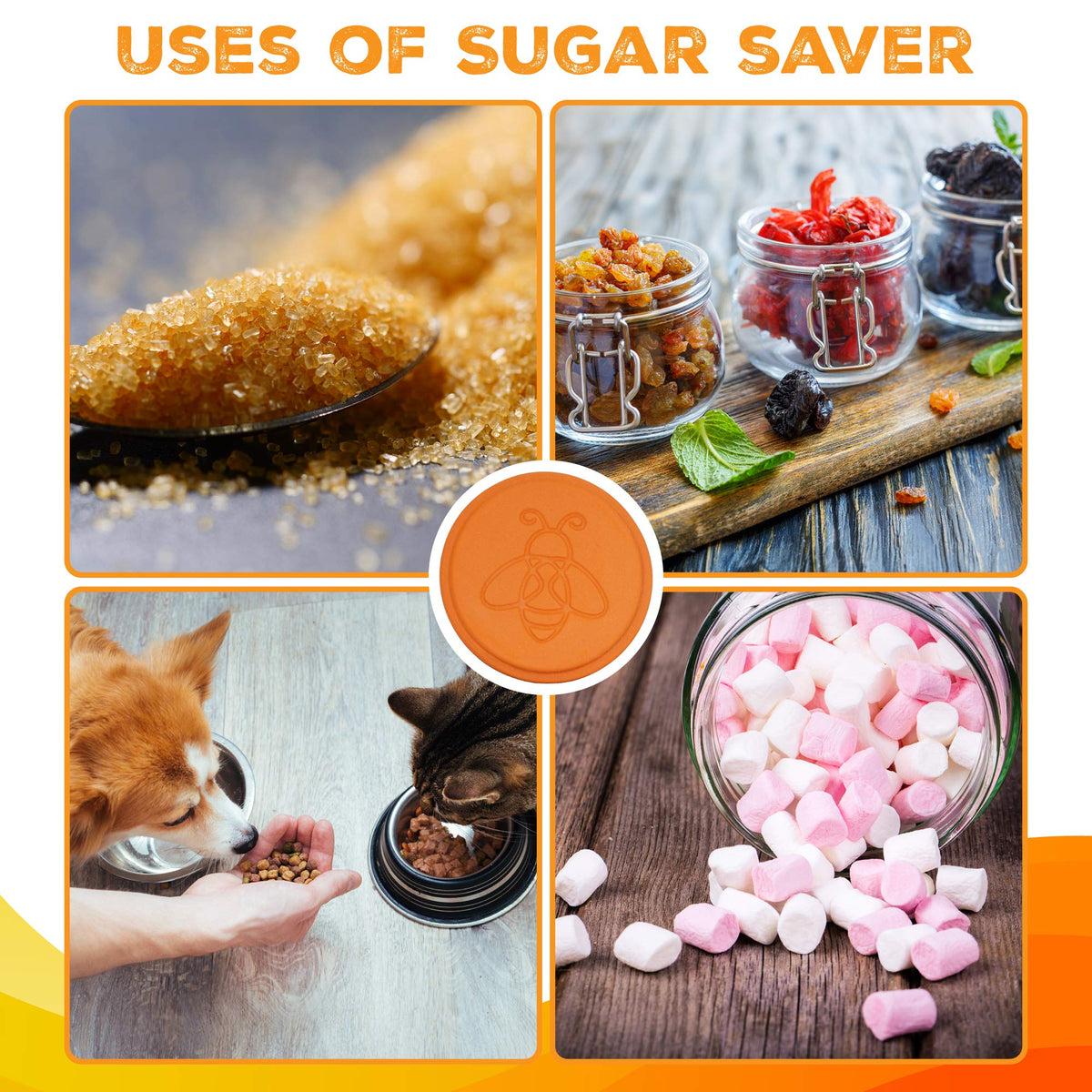 ENOLVO Terra Cotta Bear Sugar Holder preserves moisture in pantry storage.