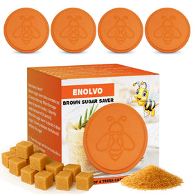 ENOLVO terracotta sugar saver disc keeps brown sugar soft and scoopable.