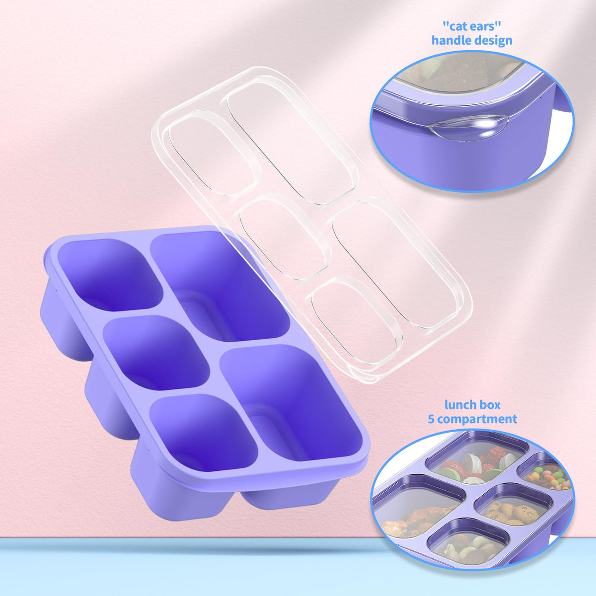 Enstphjoy Bento Box features five compartments for balanced portions.