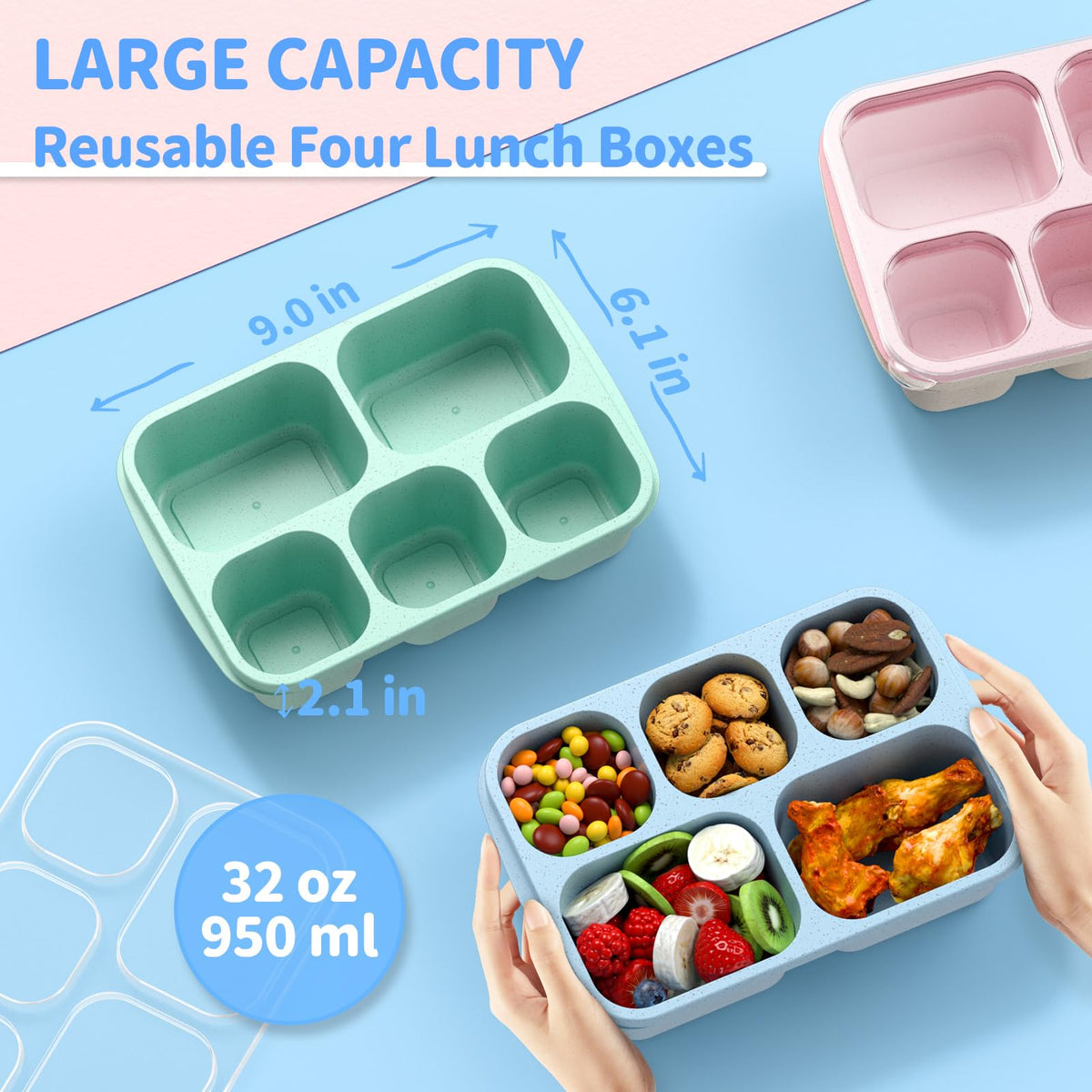 Enstphjoy bento lid with cat-ear handles for easy opening.
