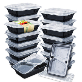 Enther meal prep 36oz two-tier bento with lid for portion control and freshness.