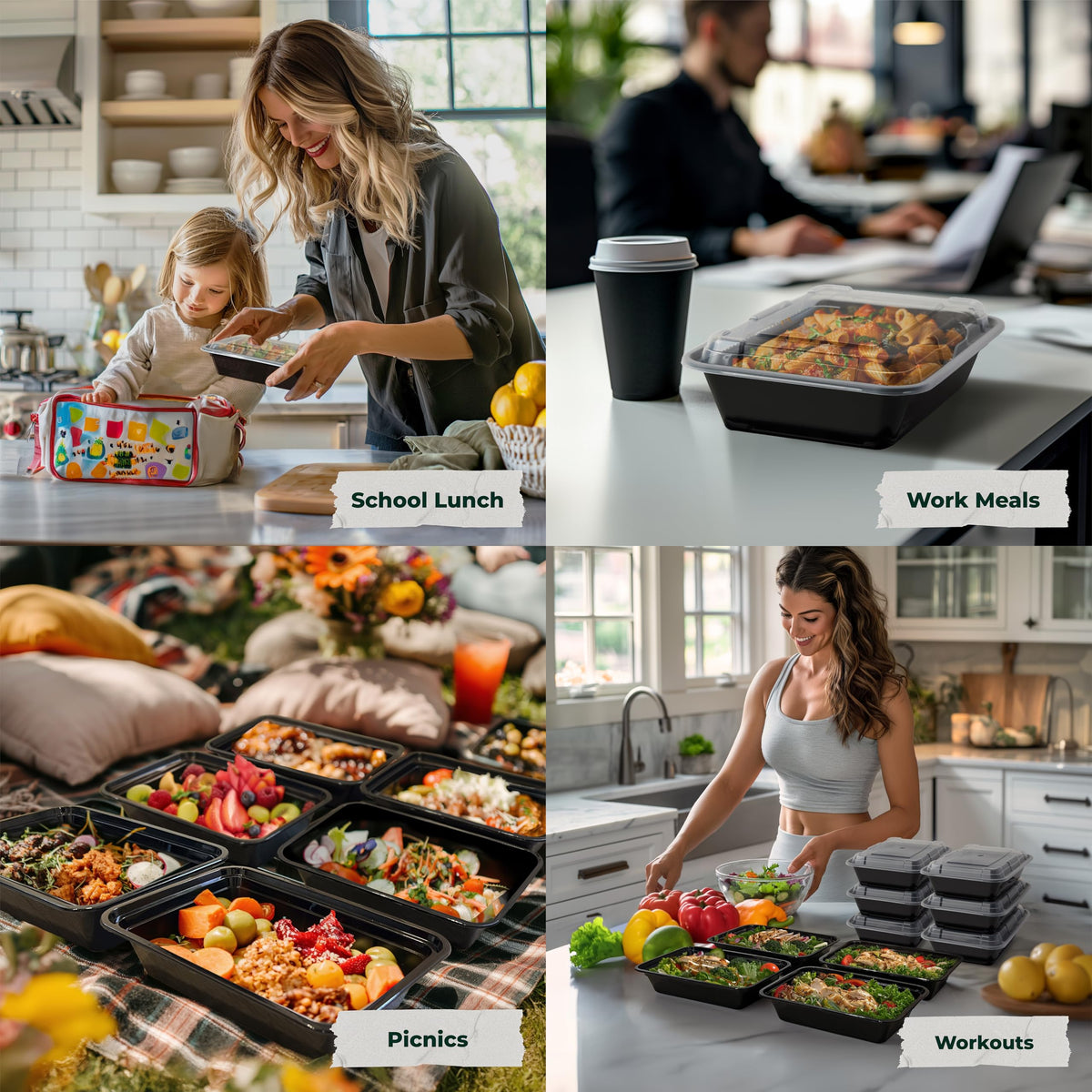 Enther portion-control divider demonstrates easy meal planning.